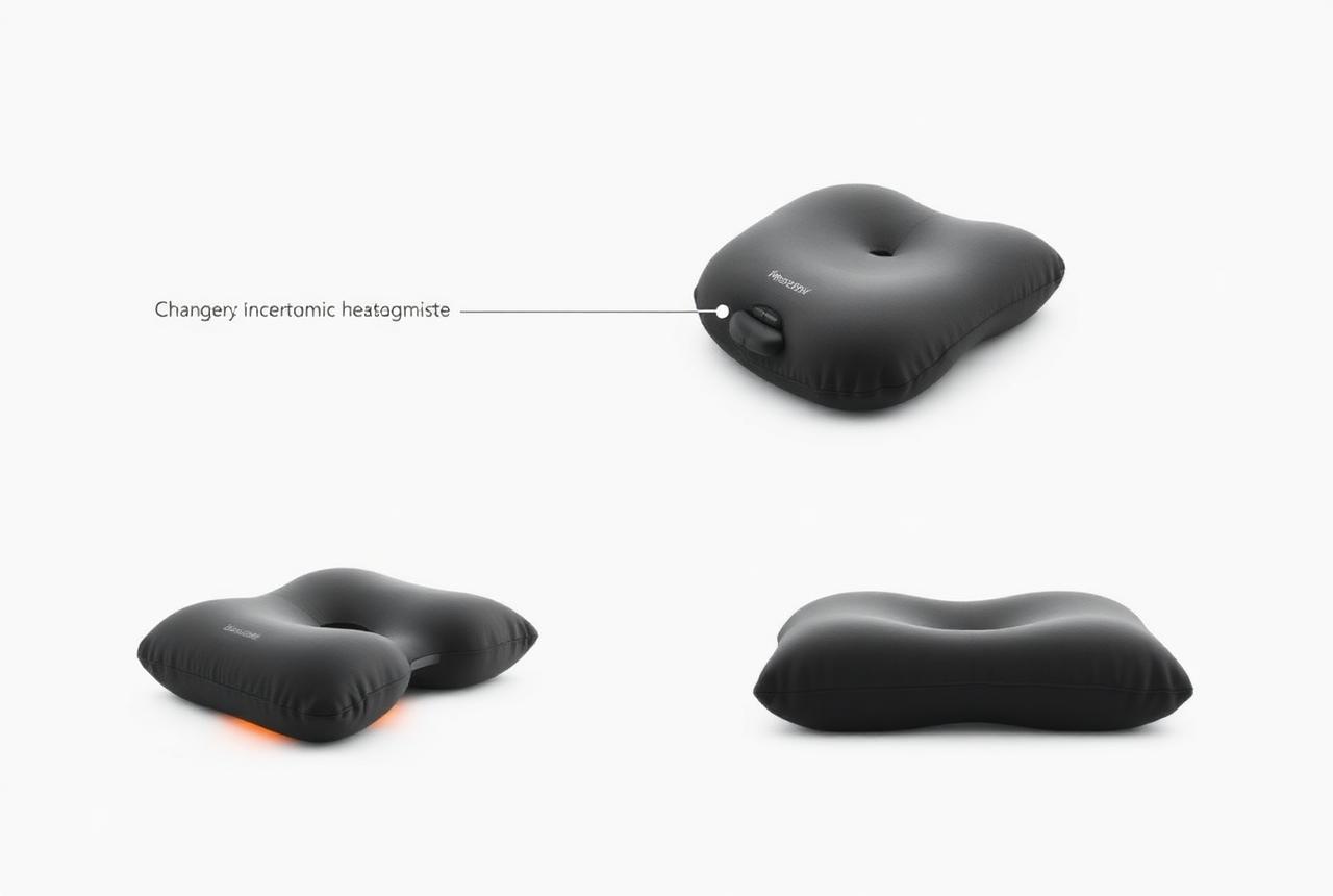 Back Halo Max shown from three angles highlighting its ergonomic contour and heat zone